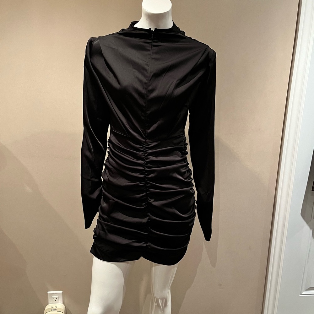 Elegant Black Ruched Dress